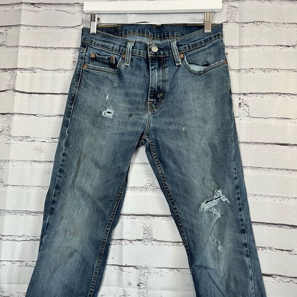 Levi’s 511 Men’s Blue Jeans Distressed Straight Workwear Streetwear 30X32 Faded - Picture 6 of 15